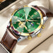 Chronograph Watch for Everyday Precision and Style - Gold Gold Green