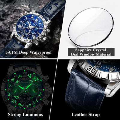 Cosmic Chronograph Timepiece With Night Sky Dial Design