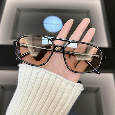 Vintage Square Sunglasses with Mirrored Lenses