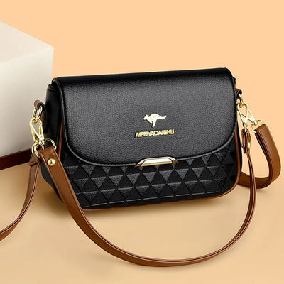 Crossbody Handbag with Geometric Triangle Pattern