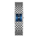 Square Dial Quartz Watch with Stainless Steel Bracelet - Silver Blue