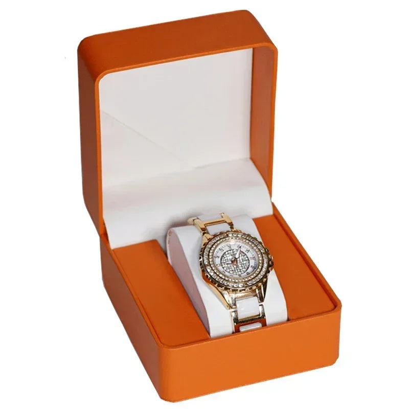 Watch Box with Cushioned Interior Clamshell Case