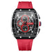 Watch Square Chronograph Masterpiece with Luminous Dial - Red