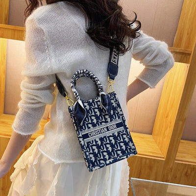 Monogram Mini Handbag with Dual Carry Straps Crossbody