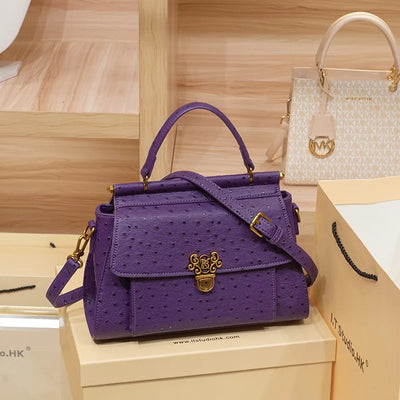 Refined Satchel With Turnlock Flap And Shoulder Strap