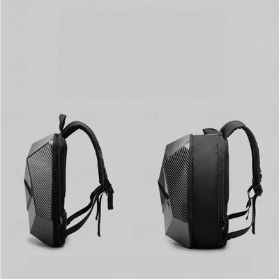 Motorcycle Rider Backpack Hard Shell Carbon Fiber Style