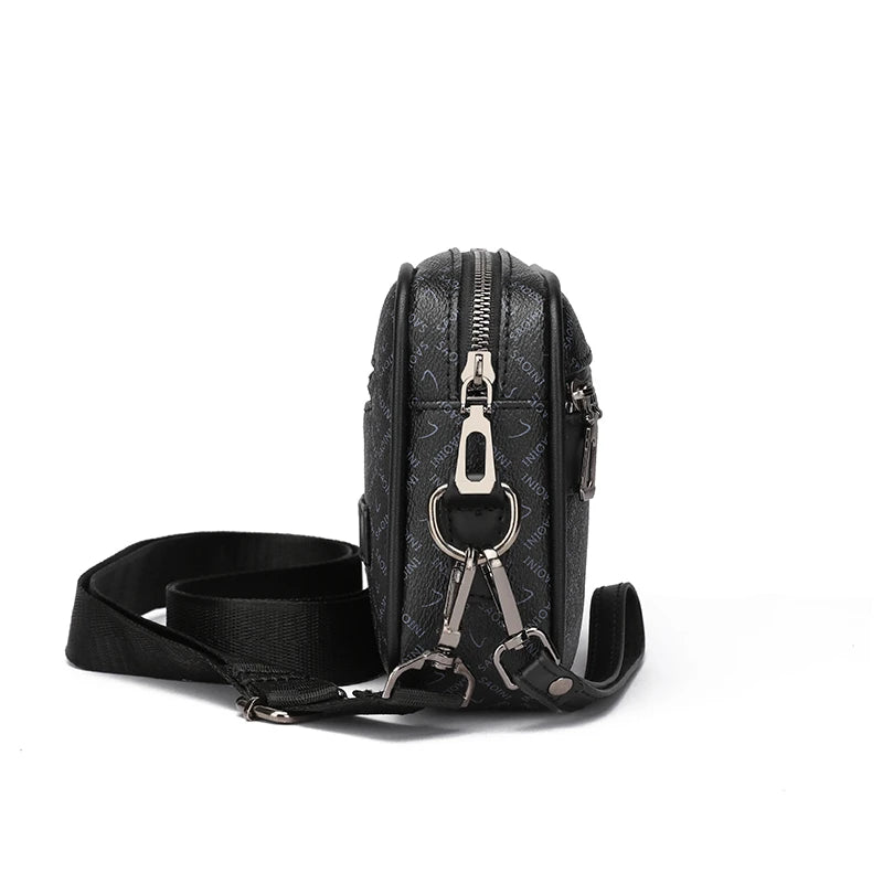 Men Shoulder Bag PU Leather Zipper Closure