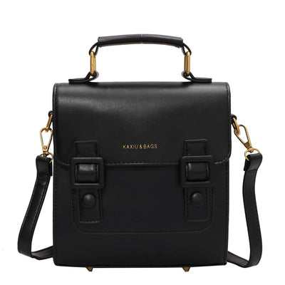 PU Leather Mini Backpack with Buckled Front Pockets