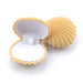 Shell Shape Velvet Jewelry Box for Engagement Ring - Apricot