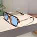 Square Sunglasses with UV400 Protection Frames - Leopard Blue