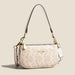 Paisley Monogram Crossbody Satchel with Dual Straps - Off White
