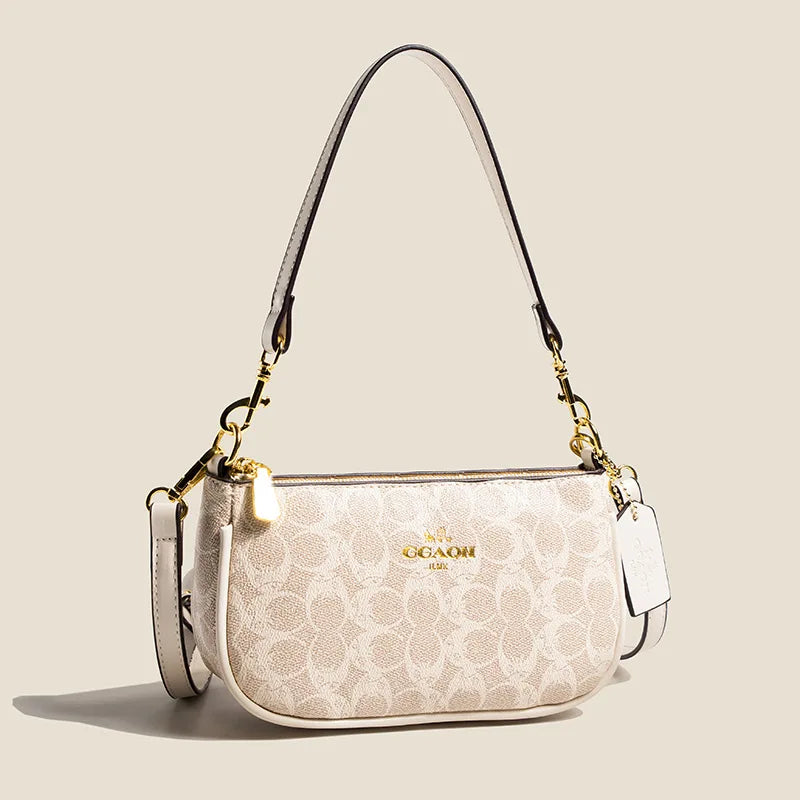 Paisley Monogram Crossbody Satchel with Dual Straps