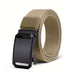 Belt with Toothless Automatic Buckle for Outdoor Work - Khaki