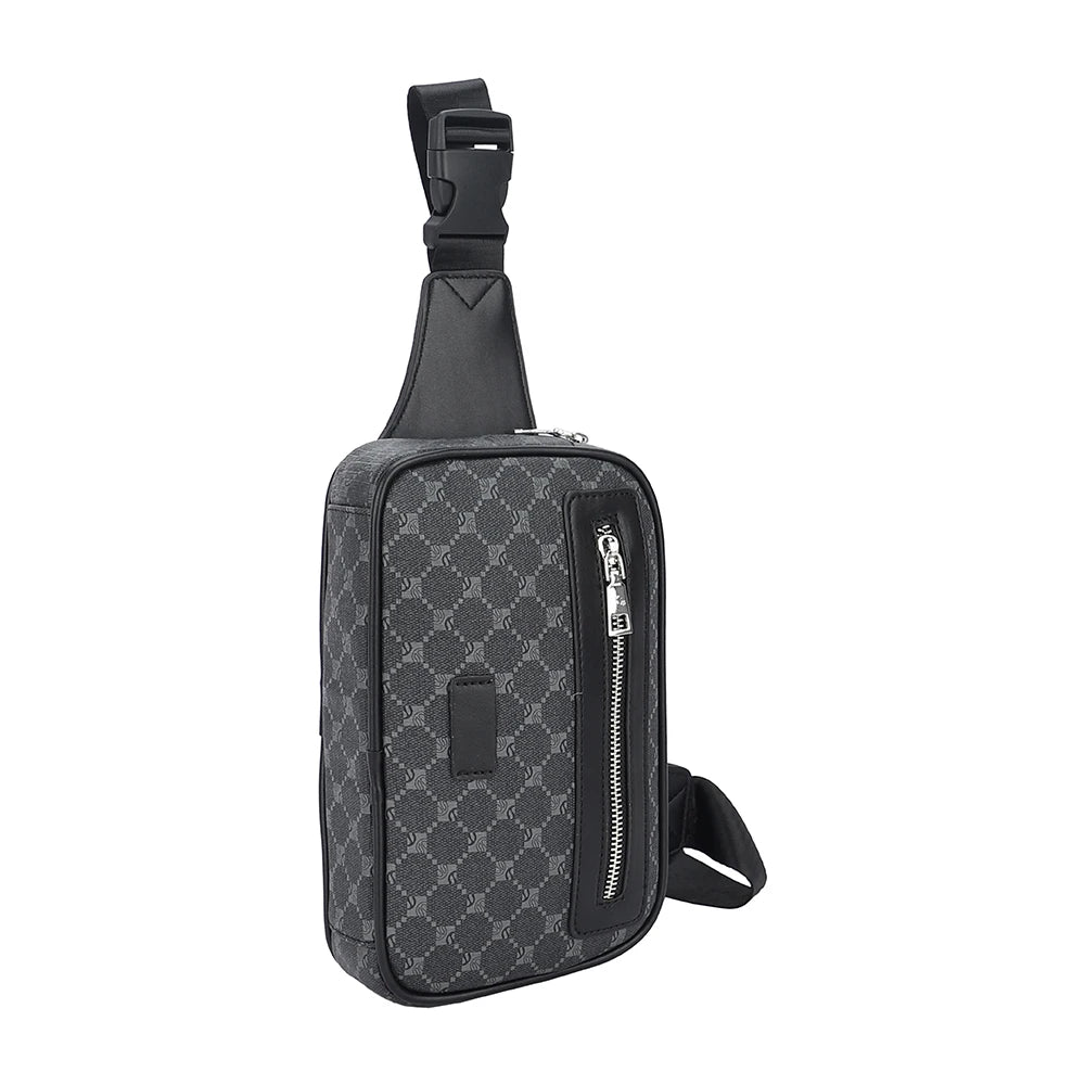 Chest Bag Plaid Zipper Crossbody Style Compact