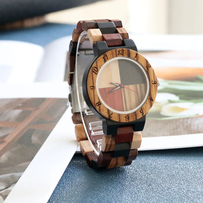 Woman Quartz Wristwatch Artisan Patchwork Dial