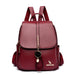 Backpack with Cat Charm Front Zipper Pocket Feature - Red
