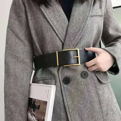 Belt with Square Buckle for Women Everyday Wear