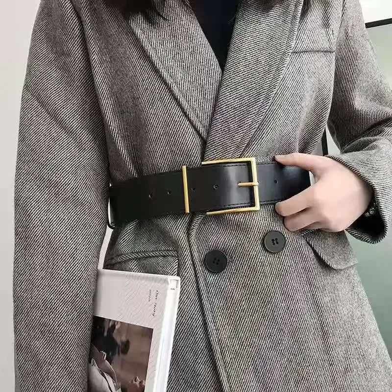 Belt with Square Buckle for Women Everyday Wear