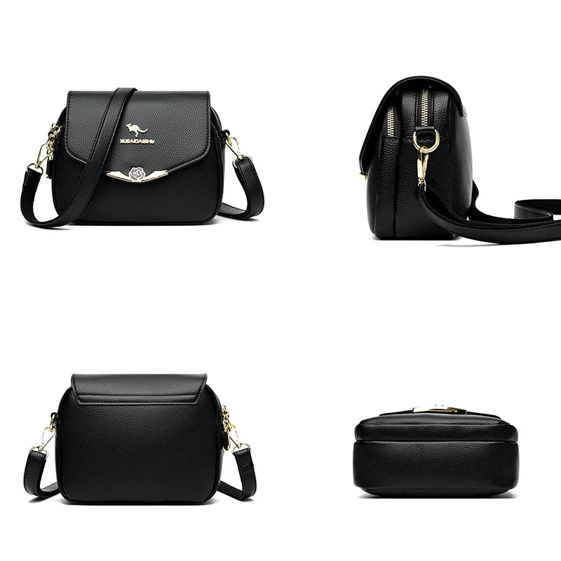 Elegant Shoulder Bag Crossbody Purse Zipper Closure