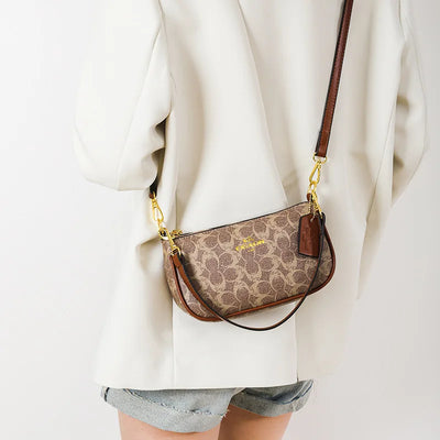 Paisley Monogram Crossbody Satchel with Dual Straps