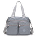 Top Handle Bag with Front Zip Pockets for Daily Use - Silver