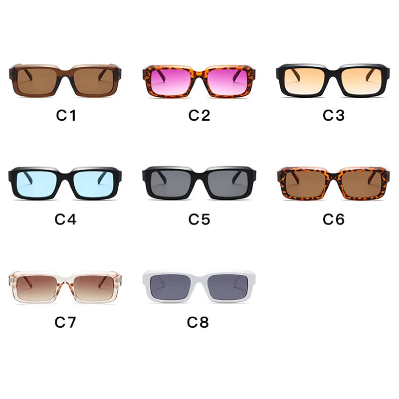 Rectangular Sunglasses Gradient Lenses UV400 Protection