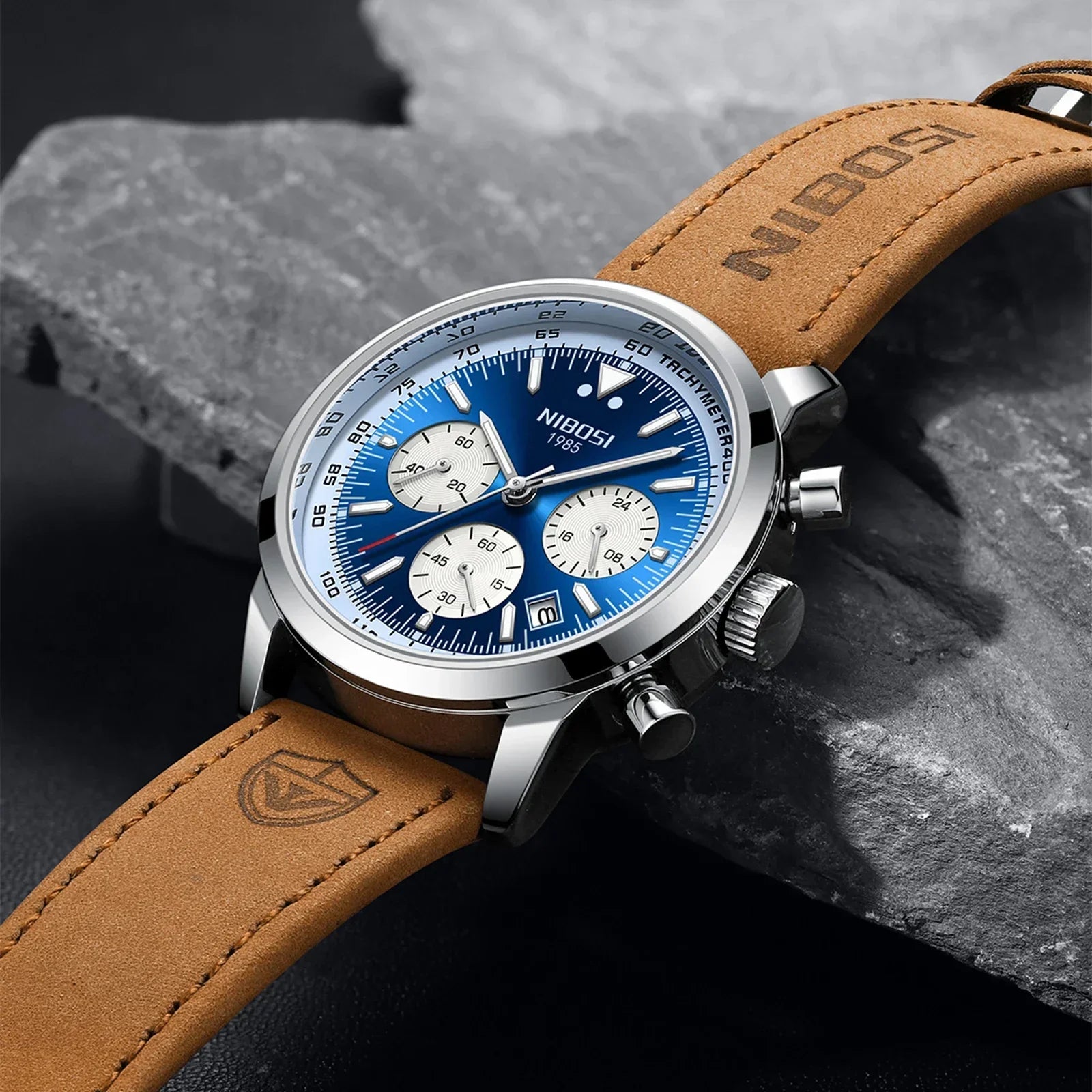 Chronograph Watch with Tachymeter And Subdials
