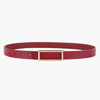 Belt Rectangle Buckle for Jeans Dress Everyday Use - Red