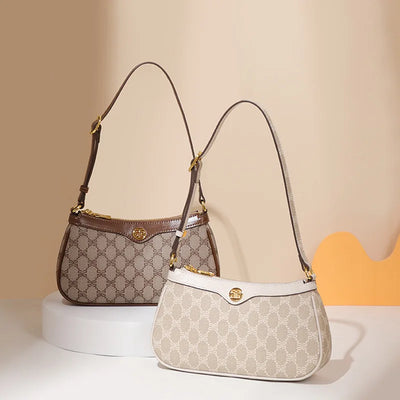 Retro Commuter Crossbody Bag With Vintage Monogram
