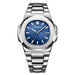 Men Watch with Date Window Water Resistant Build - Silver Blue