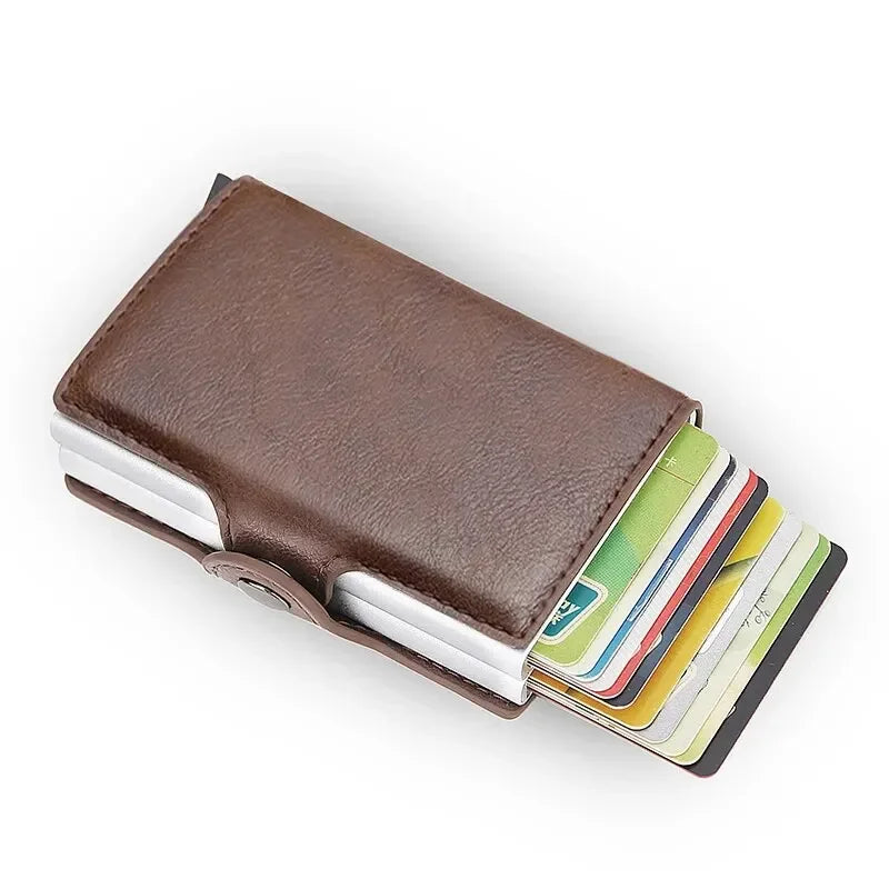 RFID Wallet Card Holder Slim Multi Card for Daily Use - Coffee