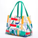 Translucent Mosaic Tote With Prism Pane Geometry Design - Green