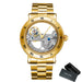 Openwork Timepiece With Automatic Skeleton Movement - Metal Gold