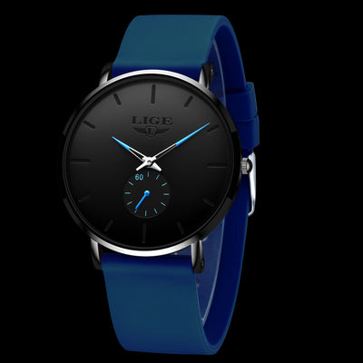 Minimalist Dial Men's Watch with Subdial Ultra Thin