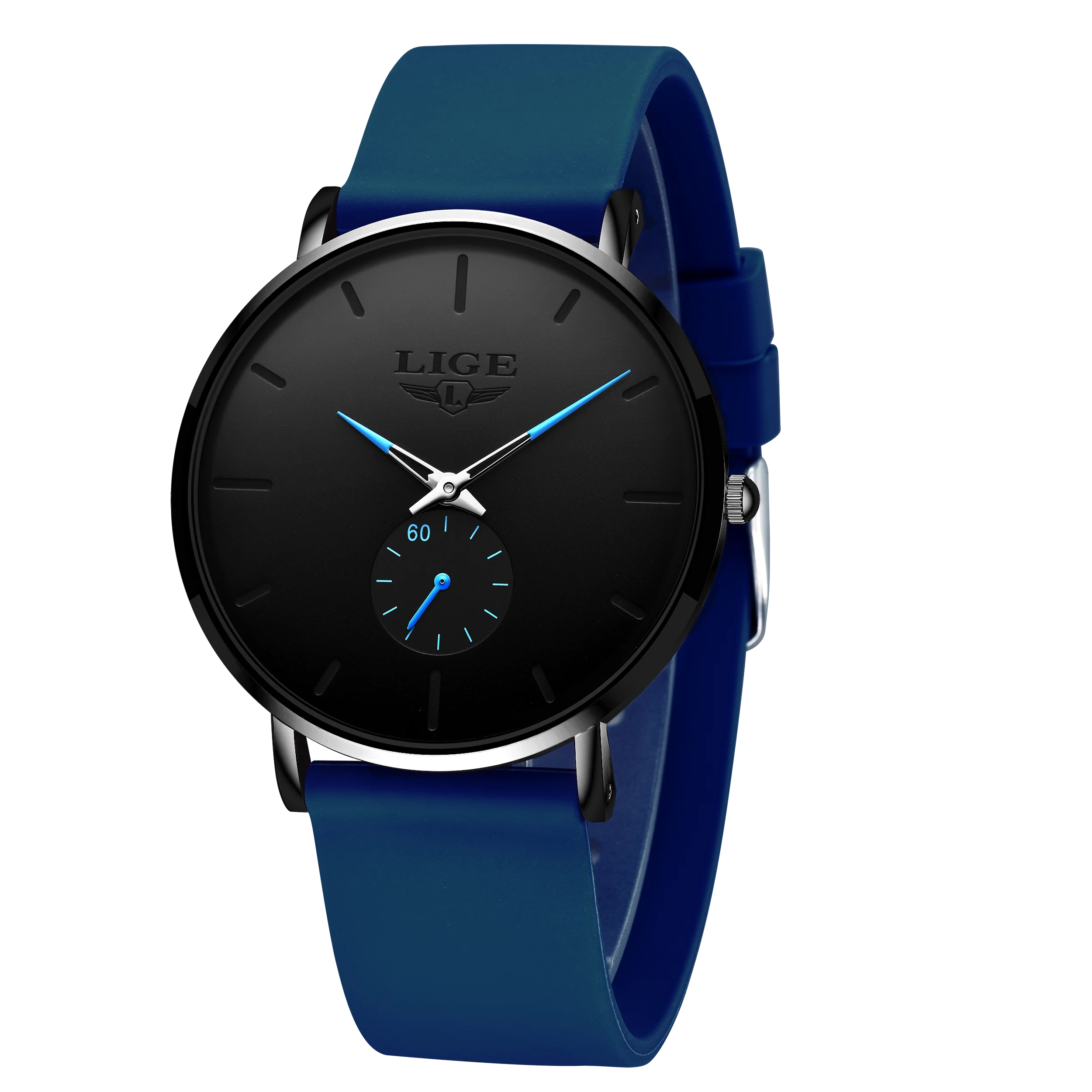 Minimalist Dial Men's Watch with Subdial Ultra Thin