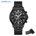 Global Quartz Chronograph Watch With World Time Dial - Black