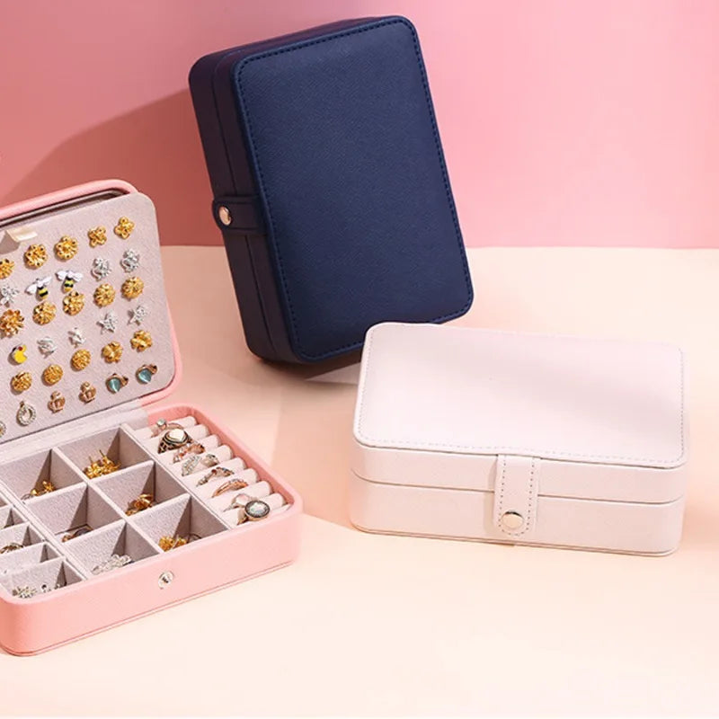 PU Leather Jewellery Storage Box with Ring Compartments