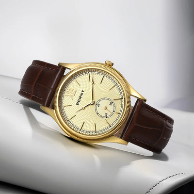 Ultra Thin Classic Dress Watch with Buckle Strap