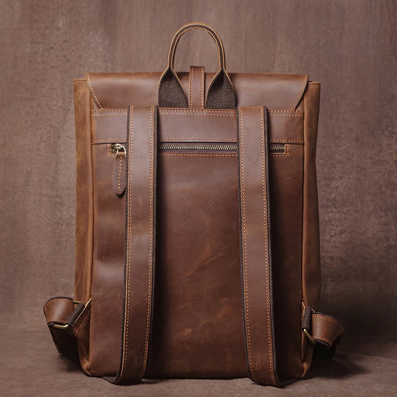 Backpack with Flap And Internal Pockets Vintage Style