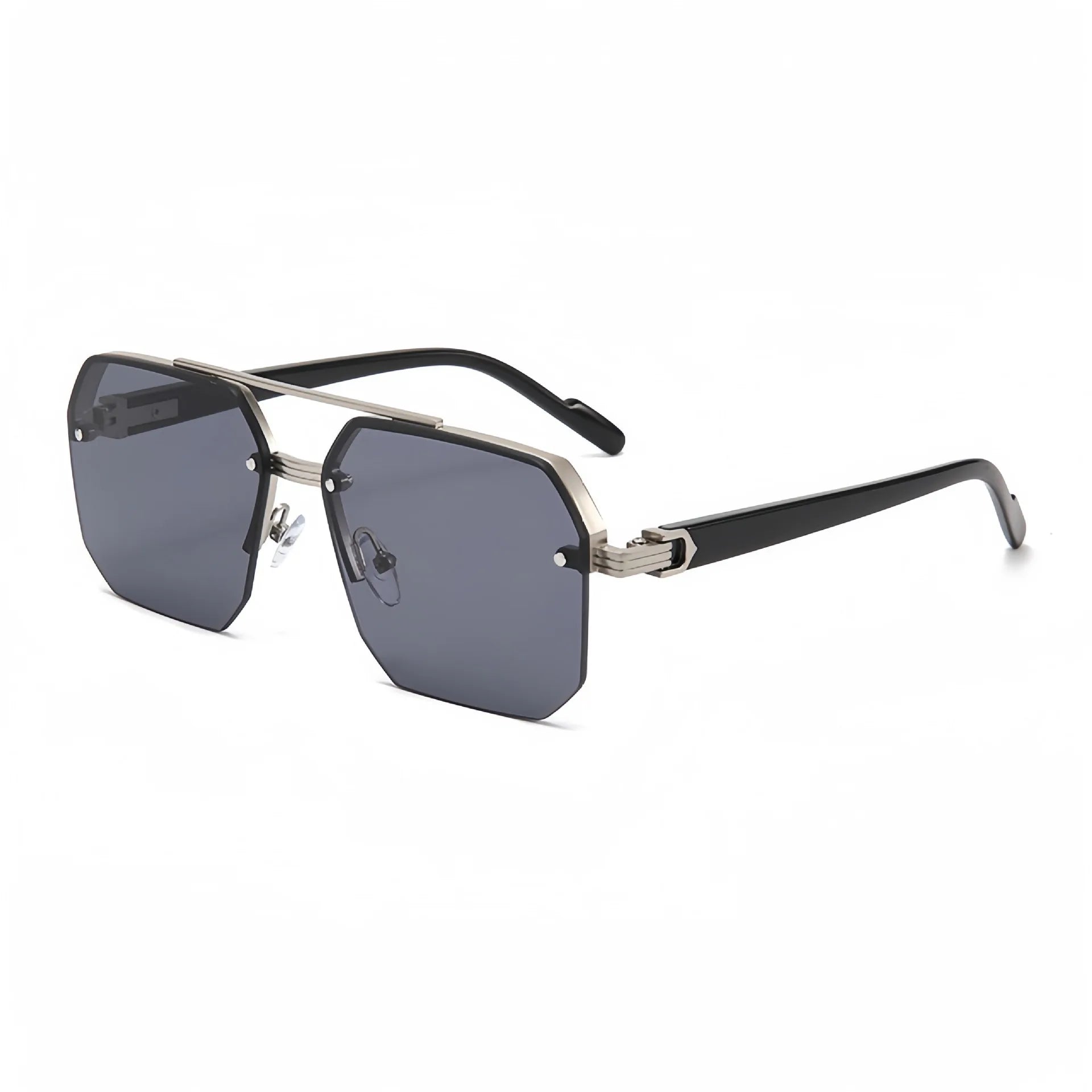 Sunglasses Rimless Square Double Bridge Gradient UV400