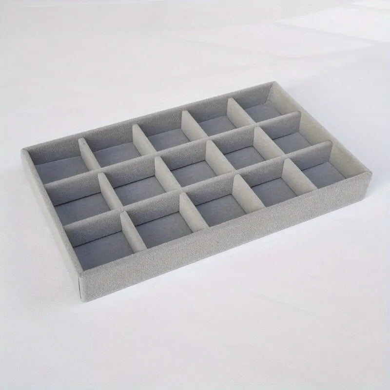 Velvet Jewellery Display Tray with Compartments