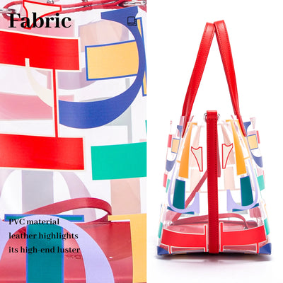 Translucent Mosaic Tote With Prism Pane Geometry Design
