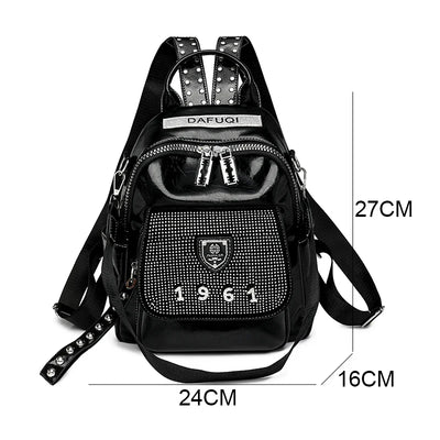 Backpack With Rivet Detailing And 1961 Motif Charm - WO2MEN