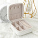 Travel Jewelry Case with Cushioned Compartments Inside - White