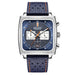 Square Dial Chronograph Quartz Wristwatch Date - Leather Blue