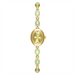 Elegant Ladies Watch Bracelet with Multicolor Beads - Green Gold
