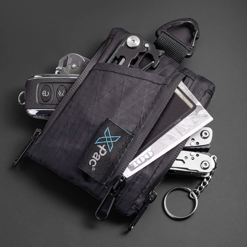 Five Pocket EDC Wallet with Zippered Pouches for Cards