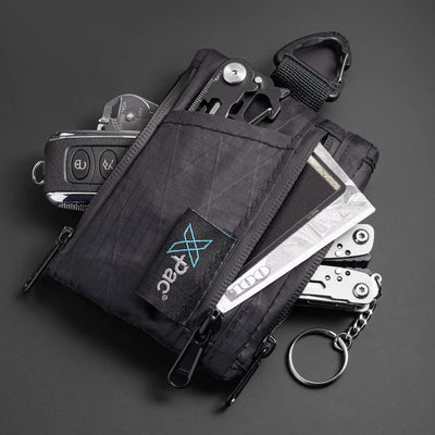 Five Pocket EDC Wallet with Zippered Pouches for Cards