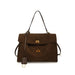 Satchel Bag Large Capacity with top handle and shoulder strap - Brown Small