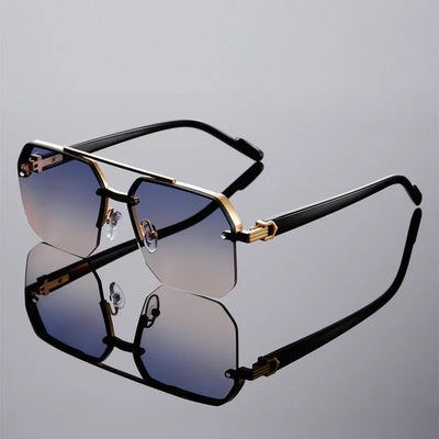 Sunglasses Oversized Semi Rimless Frame Signature Lux - WO2MEN